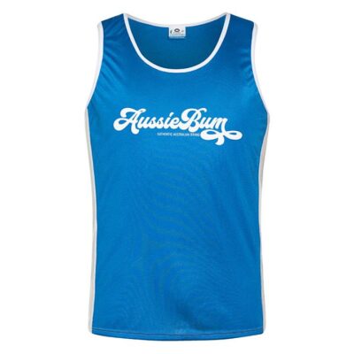 aussieBum Nylon Singlet Royal White Singlet