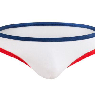 TeeBall White Navy-Red Brief XS