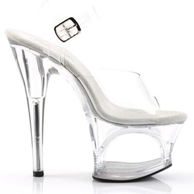 Pleaser Moon 7" Clear Cut Out Platform Sandal