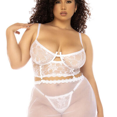 Mapale by Espiral Amour 2 In 1 Lace Bustier & Babydoll with Detachable Skirt