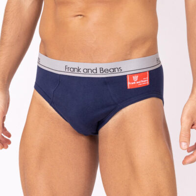 Frank and Beans – Men's – Cotton Briefs Jocks – Navy – Medium