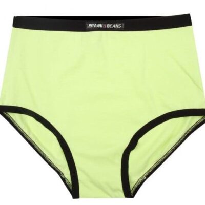 Frank and Beans – Women's – High Waisted Cotton Full Brief – Green – Large
