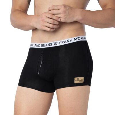 Frank and Beans – Men's – Cotton Modal Boxer Briefs – Black/White – Medium