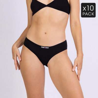 Frank and Beans – Women's – 10 Bikini Briefs – Black – XL