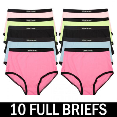 Frank and Beans – Women's – 10 High Waisted Full Brief Panties – Multicolour – XL