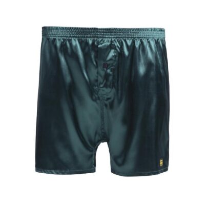 Frank and Beans – Men's – Satin Boxer Shorts – Green – Small