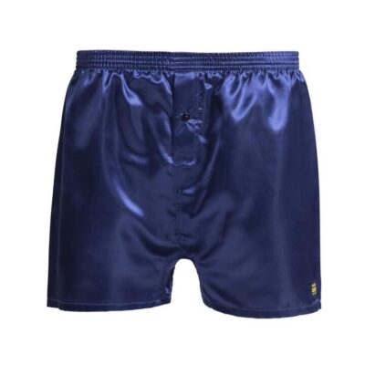 Frank and Beans – Men's – Satin Boxer Shorts – Navy – XL