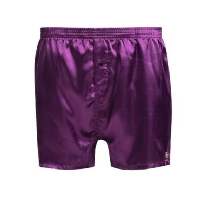 Frank and Beans – Men's – Satin Boxer Shorts – Purple – Small