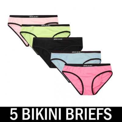 Frank and Beans – Women's – 5 Bikini Brief Panties – Multicolour – Large