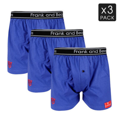 Frank and Beans – Men's – 3 Cotton Boxer Shorts – Purple – Large